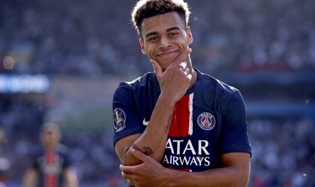 Désiré Doué en action avec le PSG.