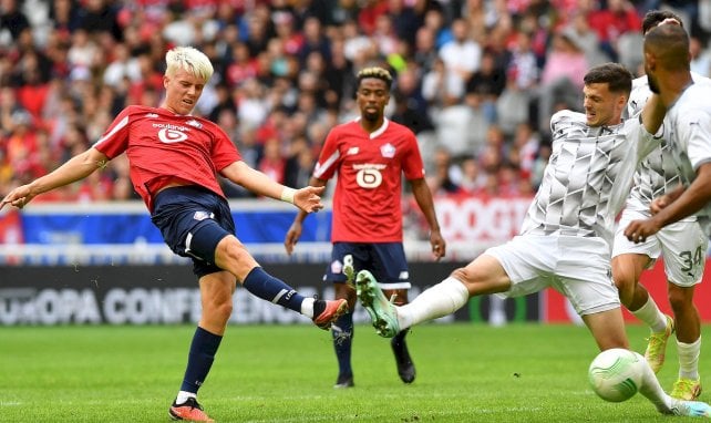 Hakon Haraldsson (Lille) contre l'Olimpija Ljubljana