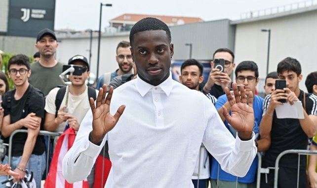 Timothy Weah lors de son arrivée à Turin